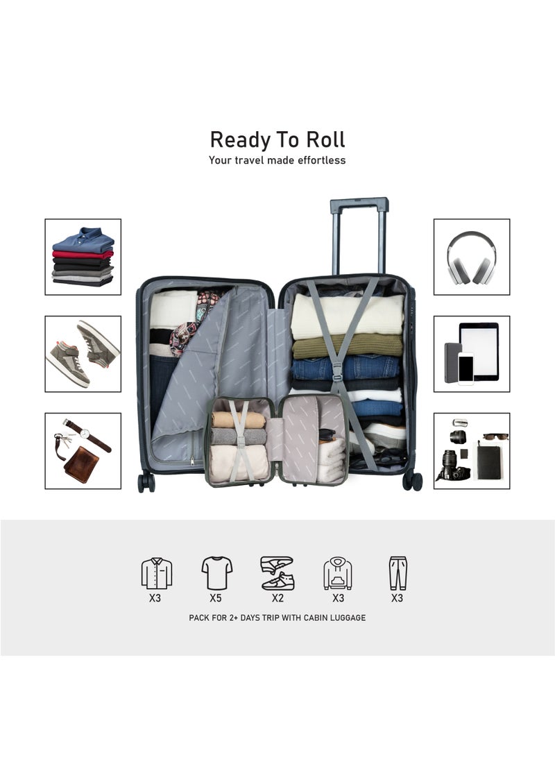 ايجل اكسبريس حقائب سفر ترولي إيغل إكسبريس نيون إكس بهيكل صلب من مادة PP – طقم قطعتين (14 و20 بوصة) – لون أزرق طاووسي - Image 4